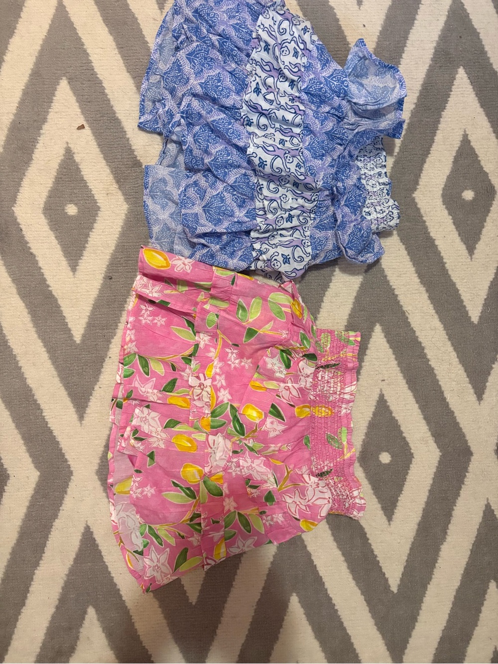 Roller Rabbit Pink Lemon-Print Kids Skirt